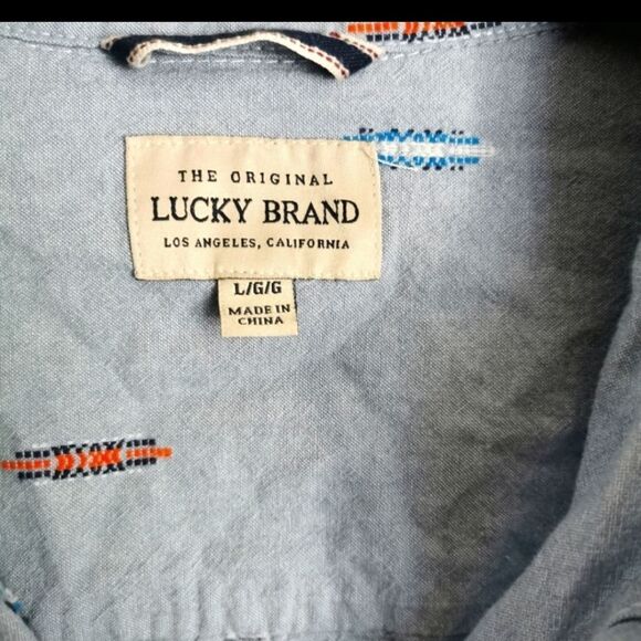 Lucky Brand Denim Button Down shirt size L - Picture 2 of 5